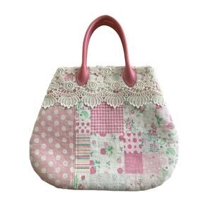 Handmade Pink Quilted Cottage Core hand Bag